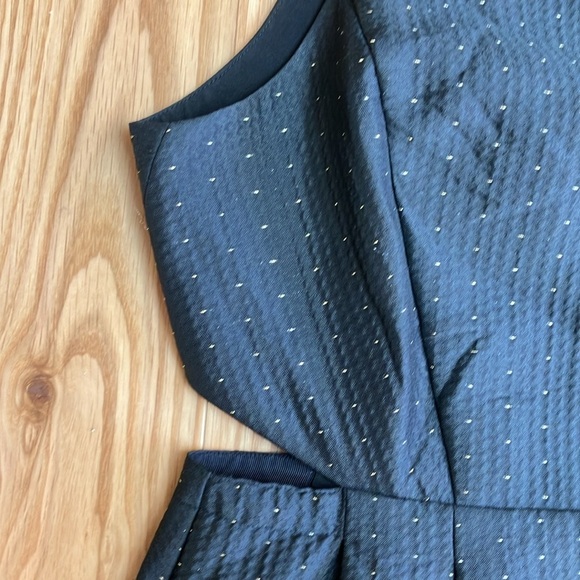 Madewell fancy black w/gold dots cut out structured dress size 10 - Picture 3 of 4